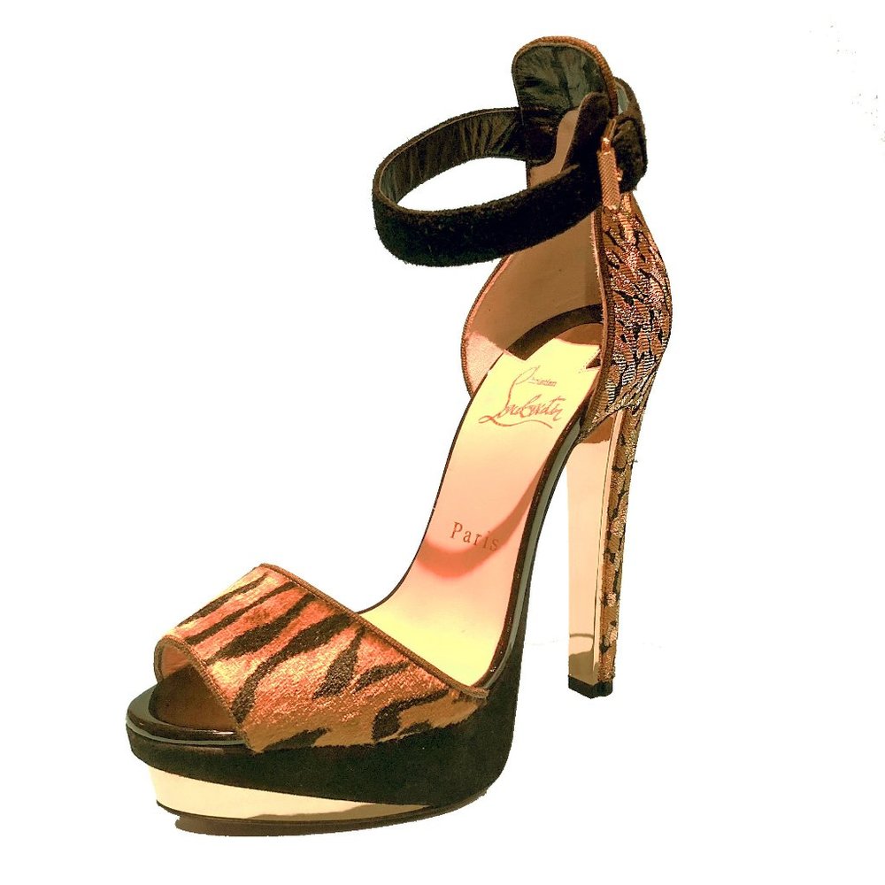 Tuctopen 140 Velvet Ankle Wrap Red Sole Sandal